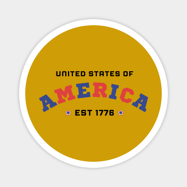 United States of America EST 1776 – Patriotic Design Magnet by Inkarti